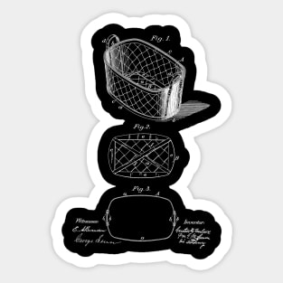 splint laundry basket Vintage Patent Hand Drawing Sticker